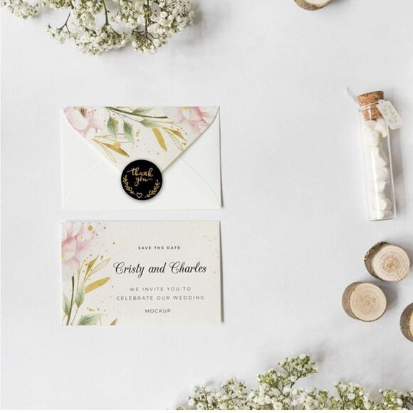 Thank You stickers Black and Gold - 1.5” roll of 500 NWT - Picture 5 of 8